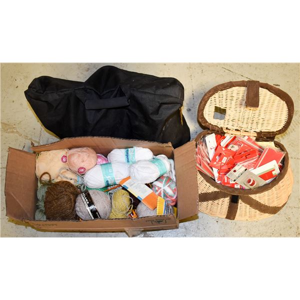BINS OF YARN + SUPPLIES