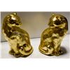 Image 1 : VINTAGE GOLD GILT BIG CAT BOOKENDS MATCHED PAIR