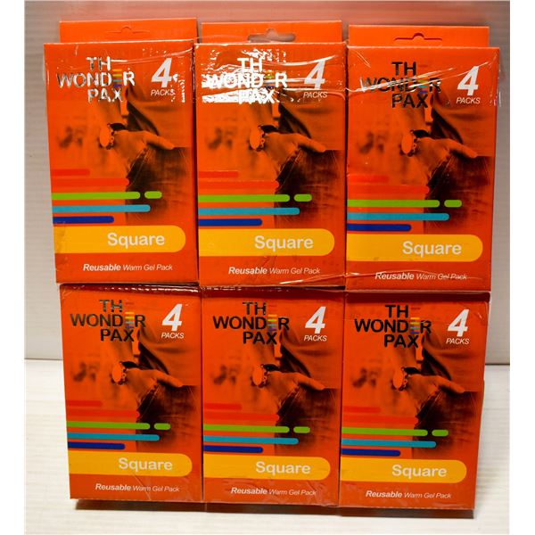 LOT OF 6 X 4PACK OF WONDER PAX SQUARE REUSABLE