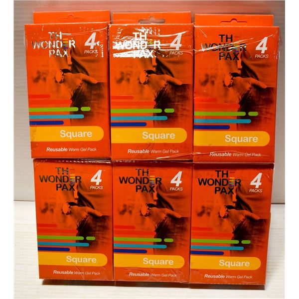 LOT OF 6 X 4PACK OF WONDER PAX SQUARE REUSABLE