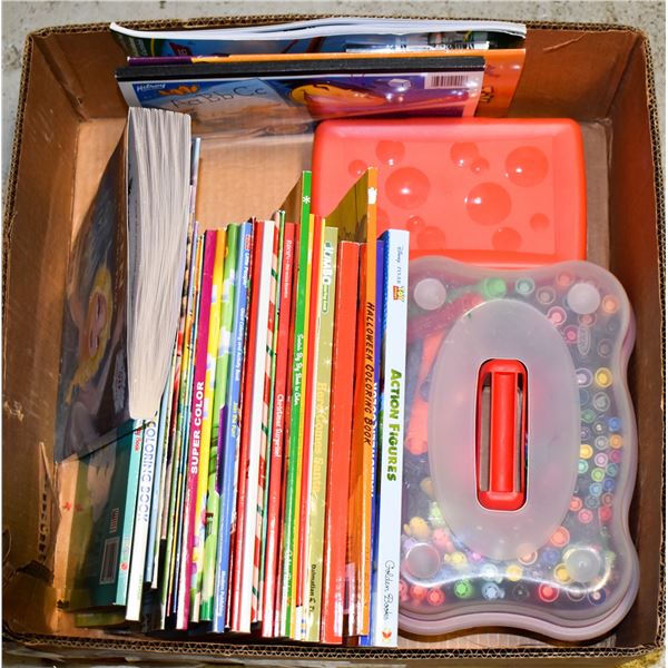 BOX WITH 30 CHILDRENS COLOURING AND