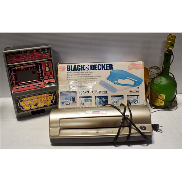 BIN OF VLT, CLEANING MACHINE + LAMP