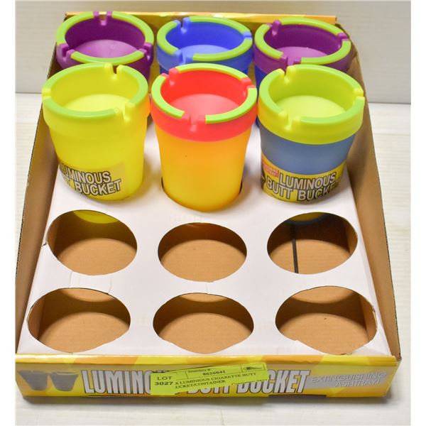 6 X LUMINIOUS CIGARETTE BUTT BUCKET/CONTAINER
