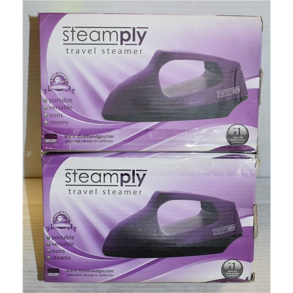 PAIR OF NEW PURPLE STEAMPLY TRAVEL STEAMERS