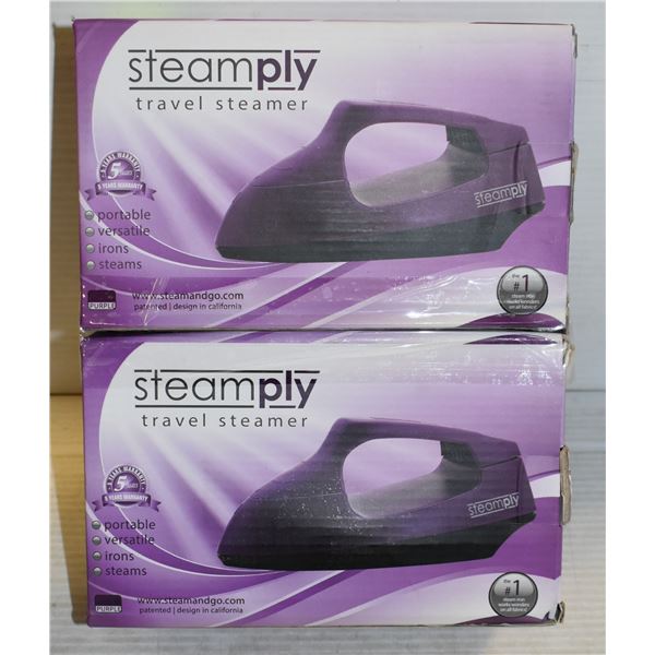 PAIR OF NEW PURPLE STEAMPLY TRAVEL STEAMERS