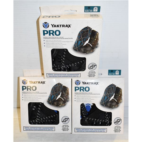 3 X YAKTRAK PRO CLEATS - NEW SIZE MEDIUM