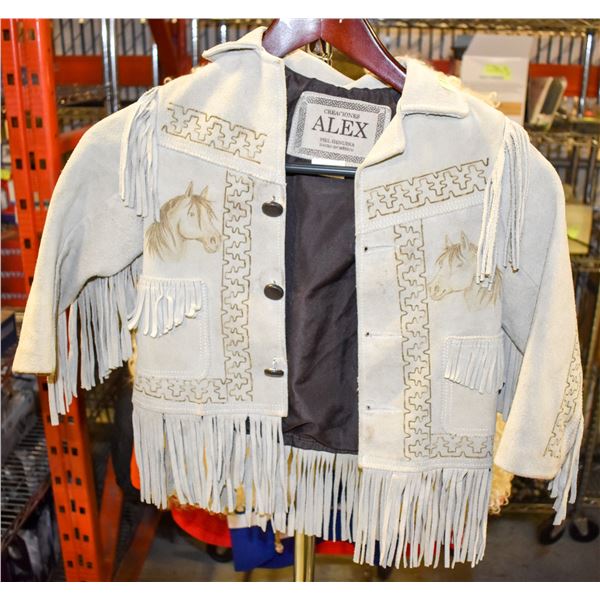 SIZE 6 KIDS RAWHIDE FRINGE HORSE JACKET