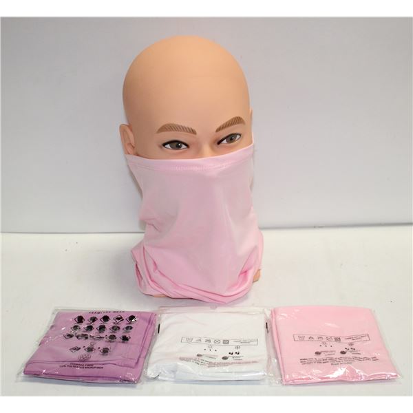 SET OF 3 SEAMLESS WEAR FACE MASKS/ HEAD BANDS