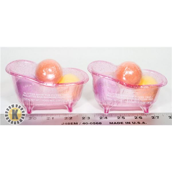 TWO NEW MINI BATHTUB DECORE WITH MINI BATH BOMBS