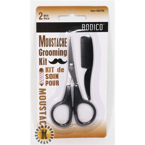 NEW 2 PIECE MOUSTACHE GROOMING KIT