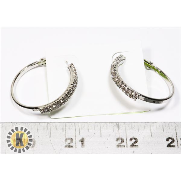 NEW RHINESTONE HOOP EARRINGS