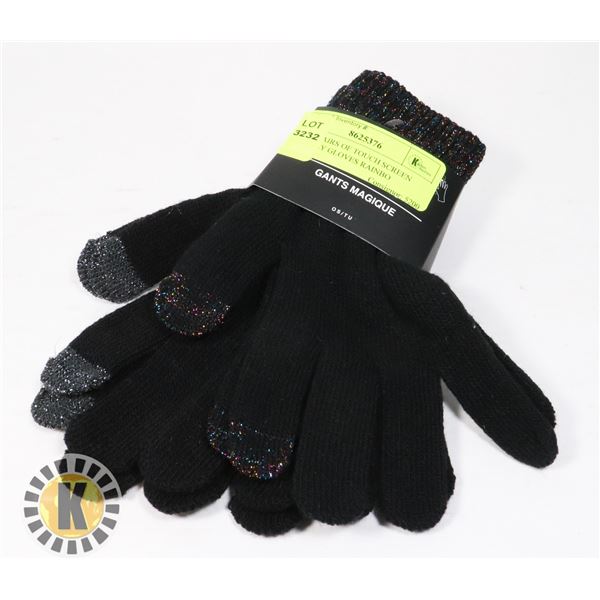 2 NEW PAIRS OF TOUCH SCREEN FRIENDLY GLOVES RAINBO