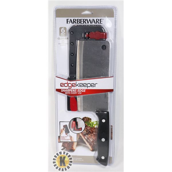 NEW FARBERWARE 6" CLEAVER WITH SELF SHARPENING