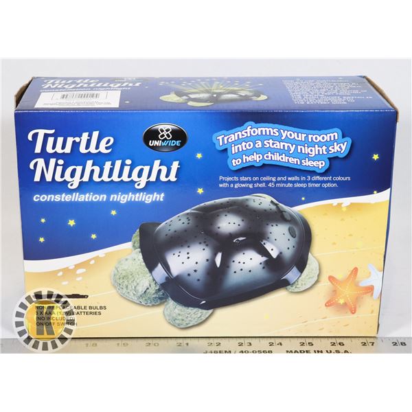 NEW TURTLE NIGHTLIGHT PROJECTS STARS ON THE CEILIN