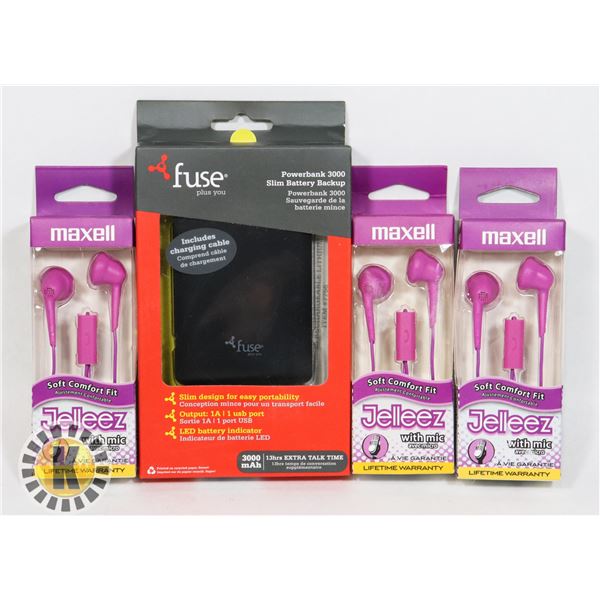 BUNDLE OF THREE NEW MAXELL JELLEEZ COMFORT FIT