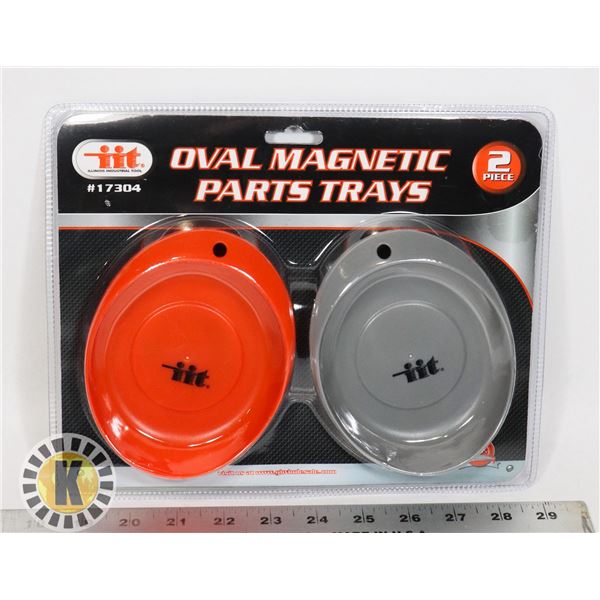 NEW 2 PACK OF OVAL MAGNETIC PARTS TRAYS