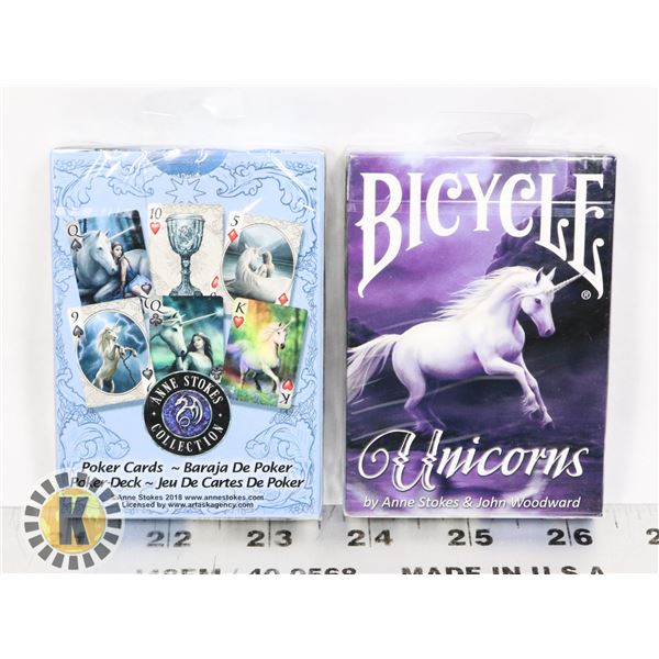 TWO BICYCLE BRAND UNICORN THEME POKER CARD SETS