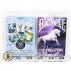 Image 1 : TWO BICYCLE BRAND UNICORN THEME POKER CARD SETS