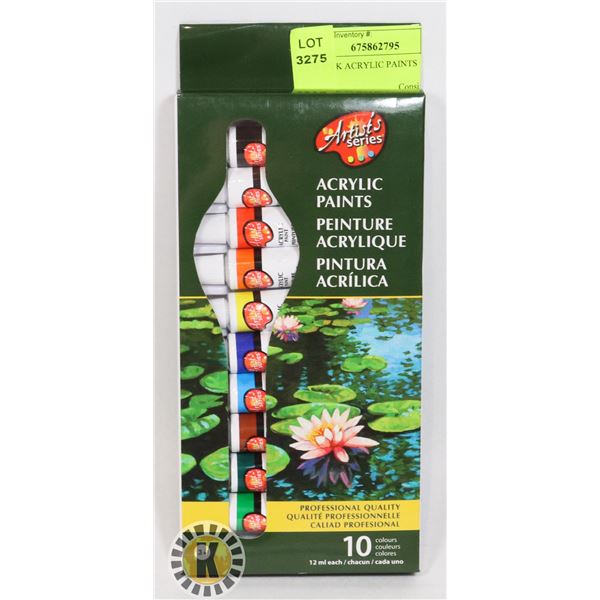 NEW 10PK ACRYLIC PAINTS