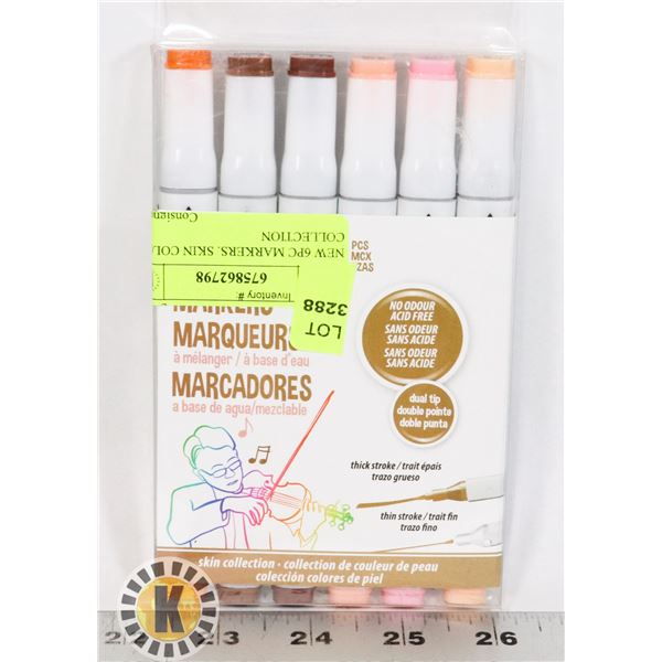 NEW 6PC MARKERS. SKIN COLOR COLLECTION
