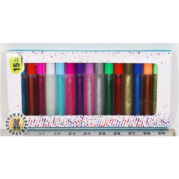 NEW 15 PC GLITTER GLUE PACKS
