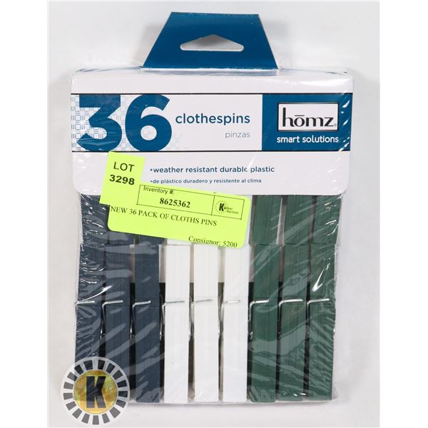 NEW 36 PACK OF CLOTHS PINS