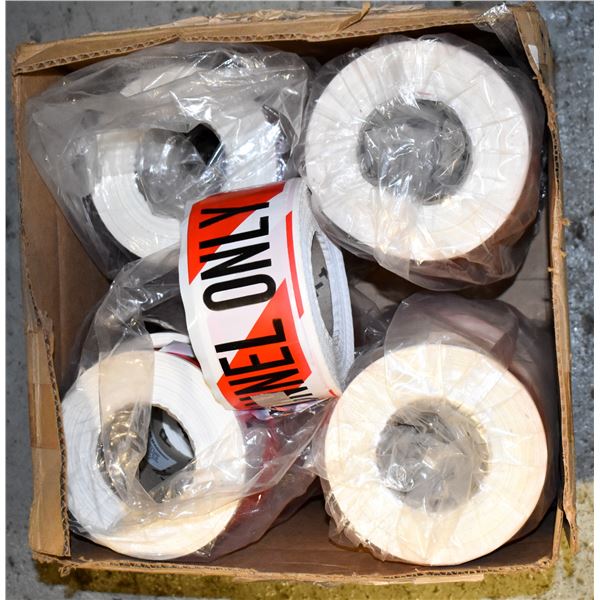 CASE OF NEW ROLLS OF AUTHORIZED PERSONEL ONLY TAPE