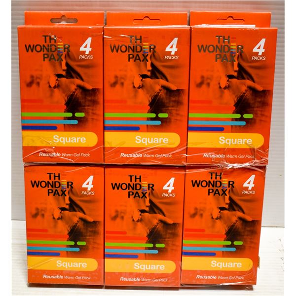 LOT OF 6 X 4PACK OF WONDER PAX SQUARE REUSABLE