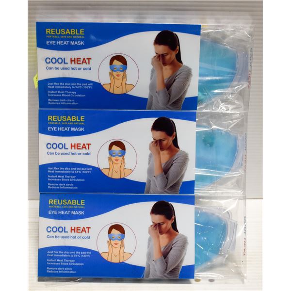 3 NEW COOL HEAT EYE HEAT / COOLING PADS - HELPS W/