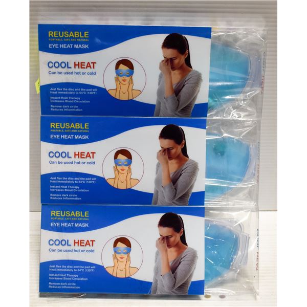 3 NEW COOL HEAT EYE HEAT / COOLING PADS - HELPS W/