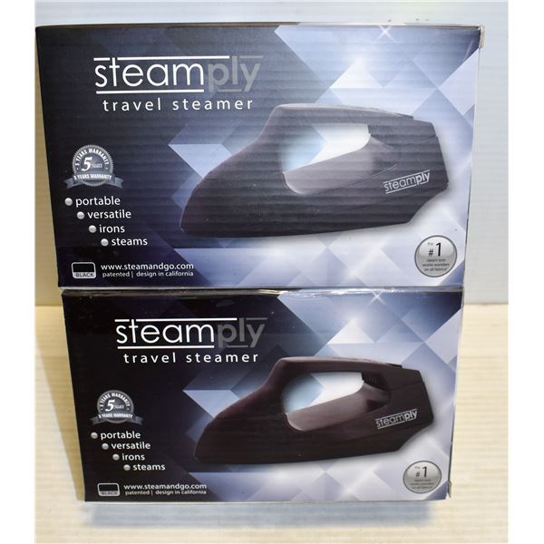 PAIR OF NEW BLACK STEAMPLY TRAVEL STEAMERS
