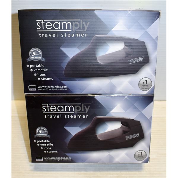 PAIR OF NEW BLACK STEAMPLY TRAVEL STEAMERS