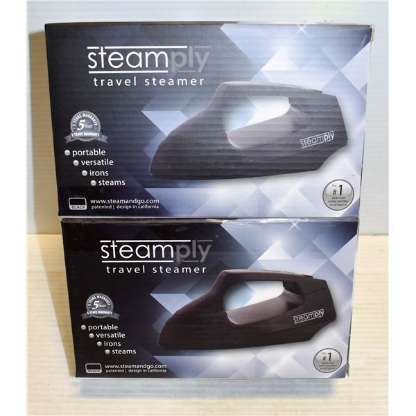 PAIR OF NEW BLACK STEAMPLY TRAVEL STEAMERS