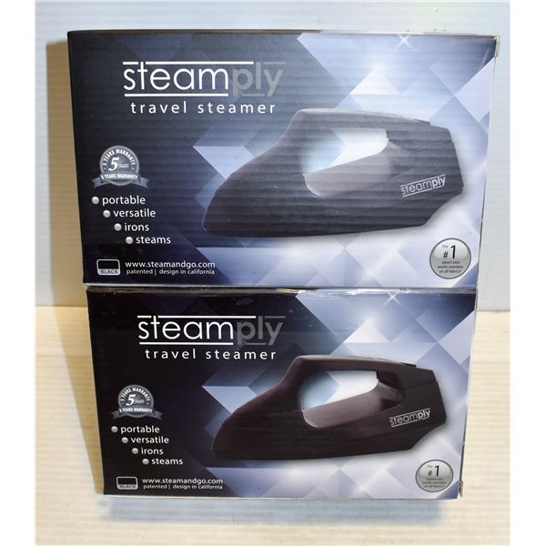 PAIR OF NEW BLACK STEAMPLY TRAVEL STEAMERS