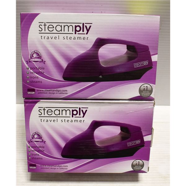 PAIR OF NEW PURPLE STEAMPLY TRAVEL STEAMERS