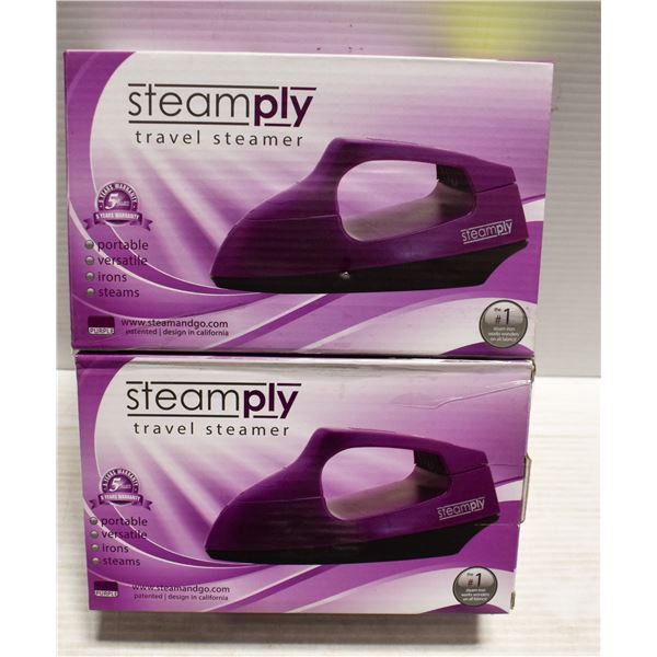 PAIR OF NEW PURPLE STEAMPLY TRAVEL STEAMERS
