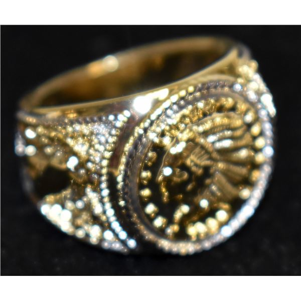 MEN ELEGANT LUCKY WEALTH STAINLESS STEEL RING SZ