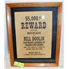 Image 1 : FRAMED WESTERN DEAD OR ALIVE REWARD DOOLIN