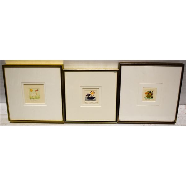FRAMED ORIGINAL ART- SET OF 3