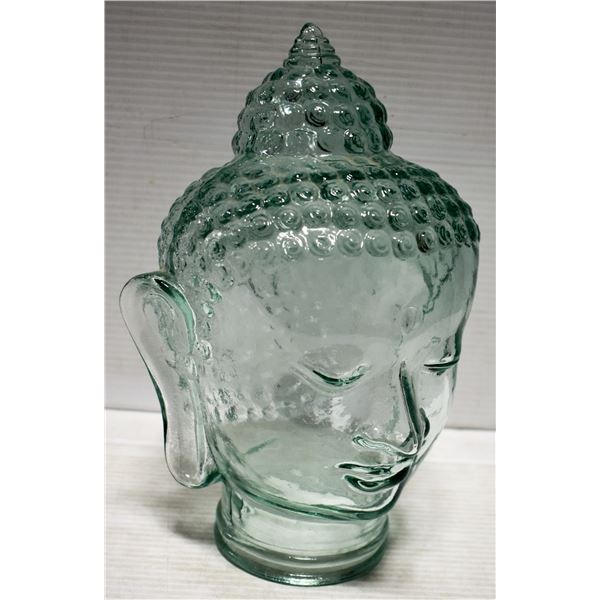 GLASS BUDDHA HEAD- 12" TALL