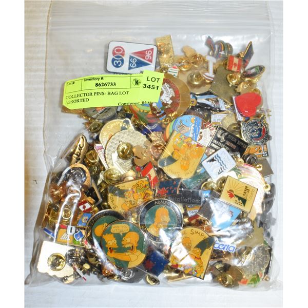 COLLECTOR PINS- BAG LOT ASSORTED