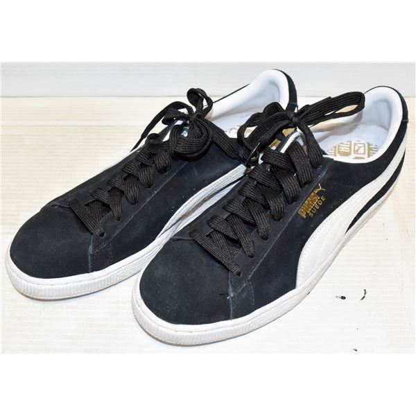 PUMA BLACK SUEDE RUNNING SHOES- MENS 8.5- NO TAGS