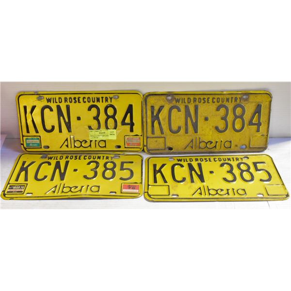 VINTAGE WILD ROSE LICENSE PLATES- (4)-