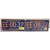 Image 1 : 1973 VINTAGE LICENSE PLATES- SET OF 2