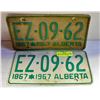 Image 1 : 1967 VINTAGE LICENSE PLATES- SET OF 2