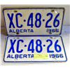 Image 1 : 1966 VINTAGE LICENSE PLATES- SET OF 2