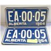 Image 1 : 1964 VINTAGE LICENSE PLATES- SET OF 2