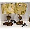 Image 1 : MCM WOOD TABLE LAMPS- SET OF 2 W/SHADES