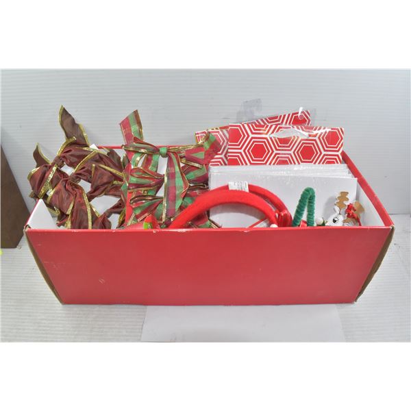 BOX OF NEW CHRISTMAS WRAPPING ITEMS