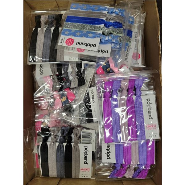 FLAT WITH 60 PLUS POPBAND NO BREAK HAIR TIES